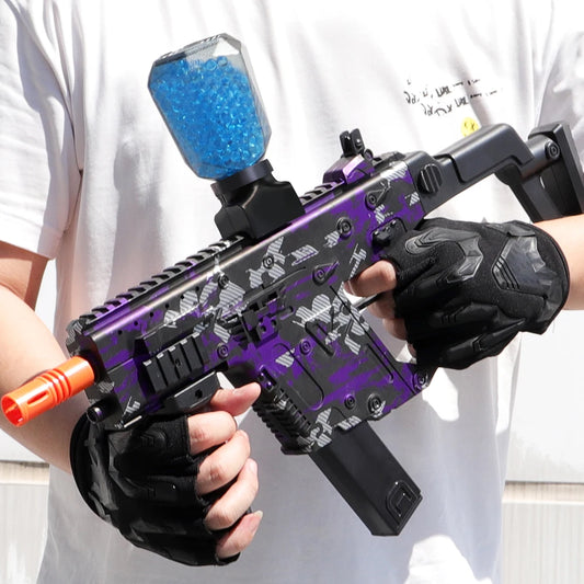 Rechargeable Vector SMG Electric Blaster - Metallic Finish - Automatic Outdoor Toy Gun for Team Battles - Great for Holidays