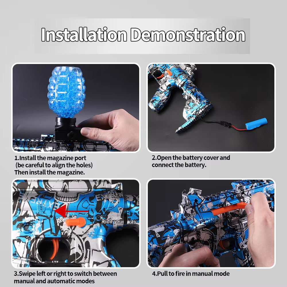High-Speed M416 Electric Ball Blaster - Fun for Kids and Adults, Rechargeable- Ideal for Outdoor Game Parties（No Water Bombs）