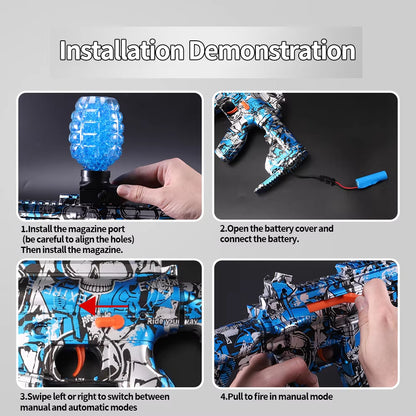 High-Speed M416 Electric Ball Blaster - Fun for Kids and Adults, Rechargeable- Ideal for Outdoor Game Parties（No Water Bombs）